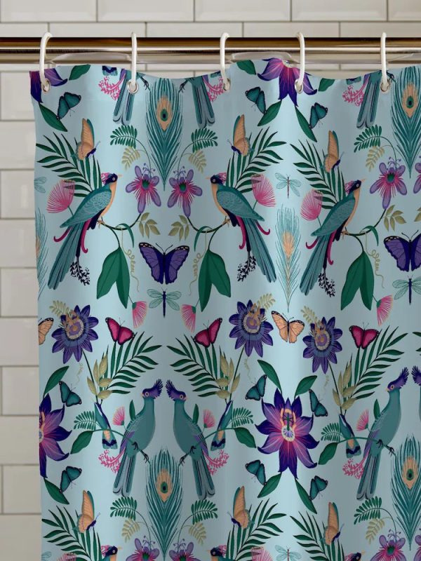 Catherine Lansfield Mya Tropical Bird Shower Curtain Panel | Bed Sava