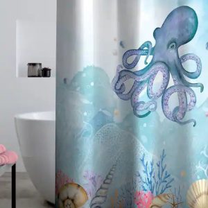 Catherine Lansfield Octopus Shower Curtain Panel | Bed Sava