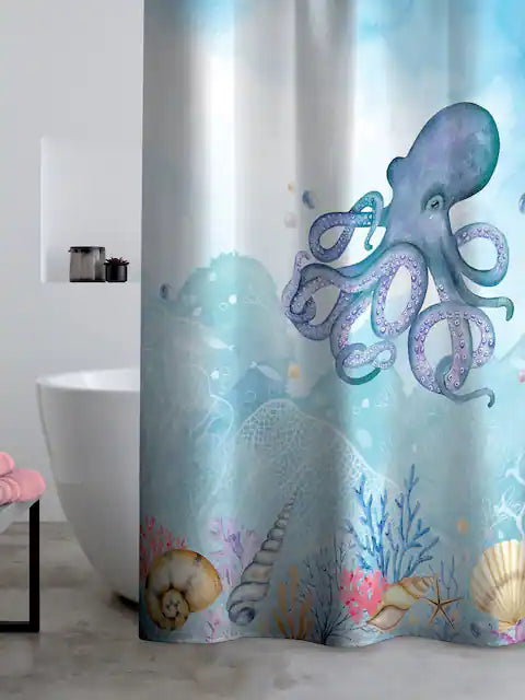 Catherine Lansfield Octopus Shower Curtain Panel