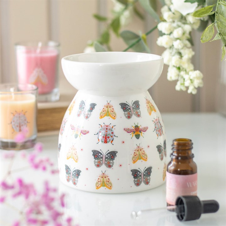 Floral Bug Print Oil Burner and Wax Warmer | Bed Sava