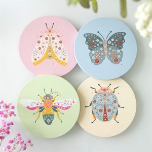 Floral Bug Coaster Set | Bed Sava