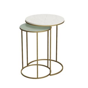 White Marble Top Slim Round Nest of Side Tables  Conran Knightsbridge | Bed Sava