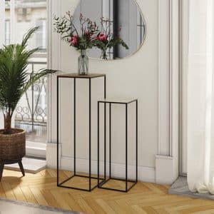 Knightsbridge Conran Pedestal Tables  Antique Brass | Bed Sava