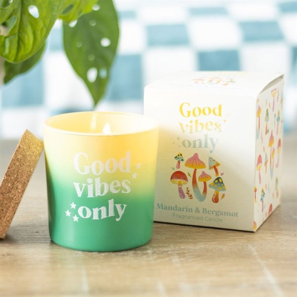Good Vibes Only Mandarin  Bergamot Candle | Bed Sava