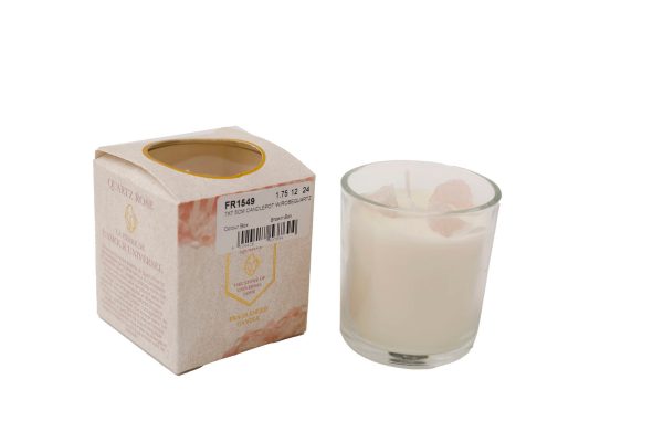 Glass Candlepot Rosequartz 7×75cm | Bed Sava