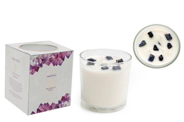 Amethyst Crystal Candle 12x12cm | Bed Sava