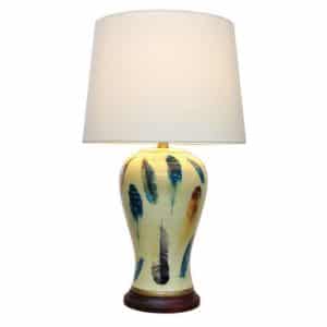 Pair of Table Lamps  Yellow Feather | Bed Sava