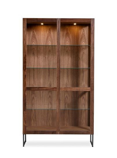Glass Display Cabinet Skovby 452 Oak Lacquer Veneer Metal Legs - New - Skovby Furniture