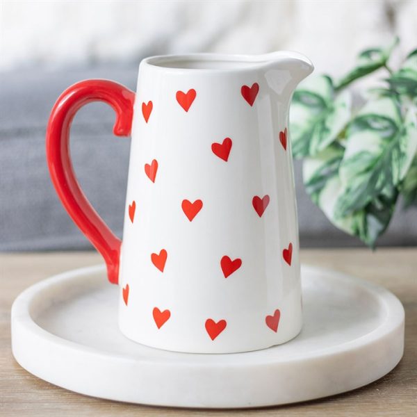 Heart Print Ceramic Flower Jug | Bed Sava