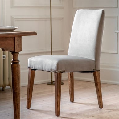 Traditional Brown Pair of Dining Chairs