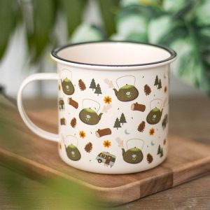 Camping Print Enamel Mug | Bed Sava