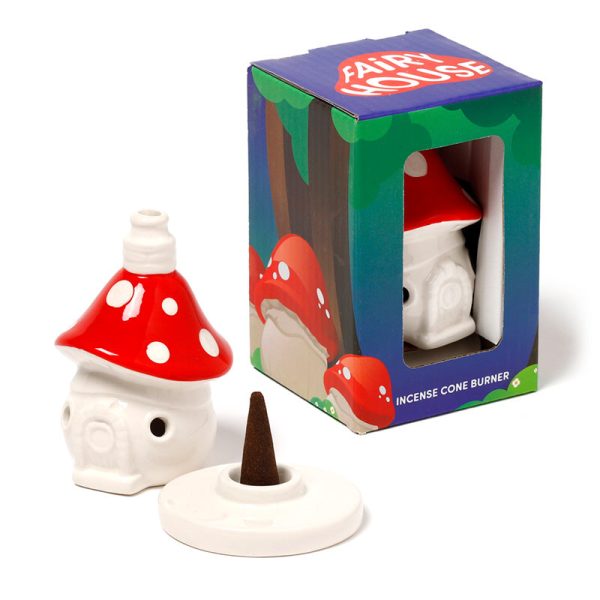 Ceramic Incense Cone Burner  Fairy Toadstool House | Bed Sava