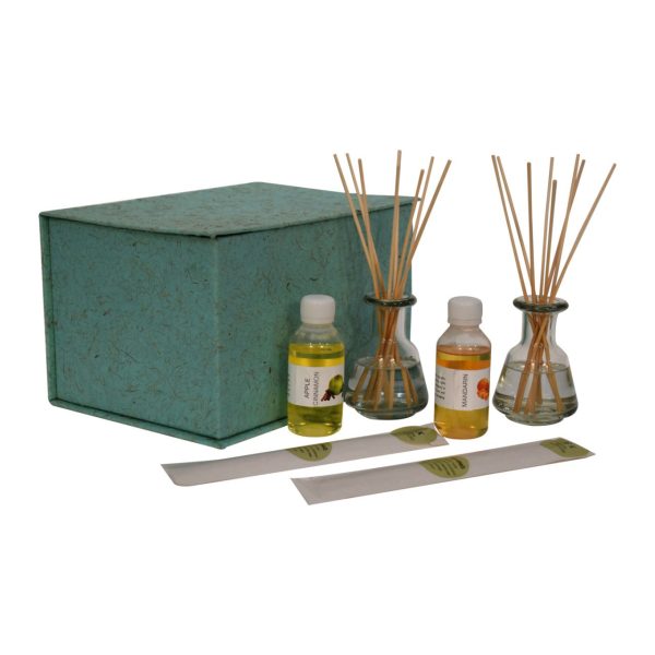 Adira Glass Bottle Diffuser Set Mandarin  Apple Cinnamon | Bed Sava