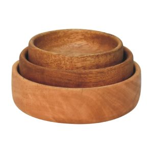 Solid Wood Fruit Bowl Set of 3 | Bed Sava