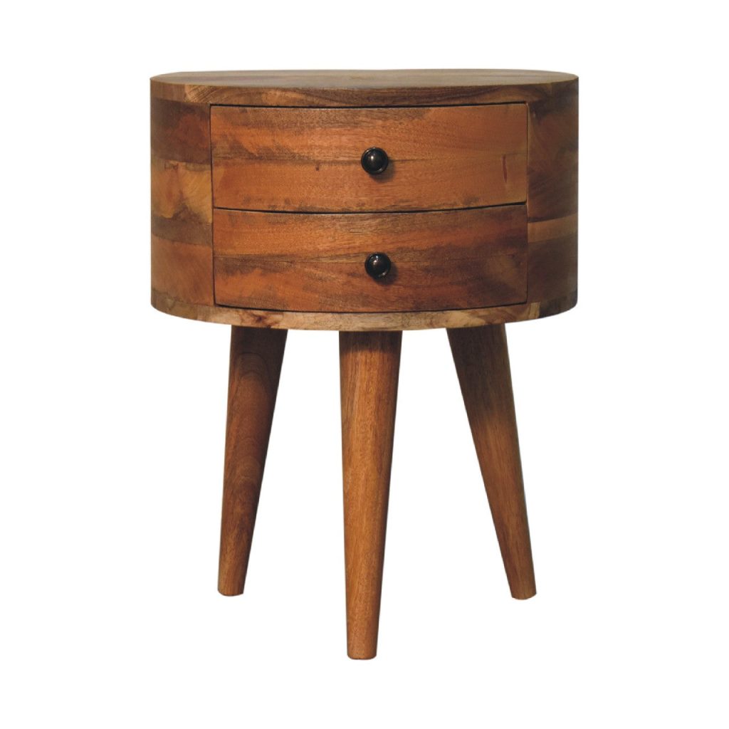 Odyssey Oak ish Tripod Bedside | Bed Sava