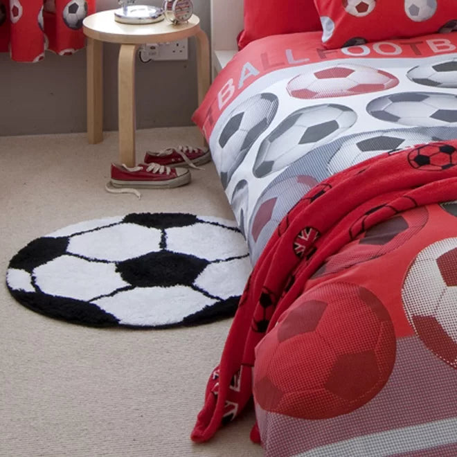 Catherine Lansfield Kids It's A Goal Football Shaped Rug White