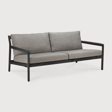 Ethnicraft Black Teak Jack Outdoor 2 Seat Sofa Mocha