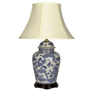 Pair of Oriental Table Lamps  Jar Dragon | Bed Sava