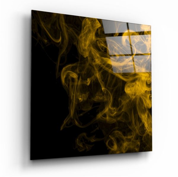 Yellow Smoke Glass Wall Art | Bed Sava