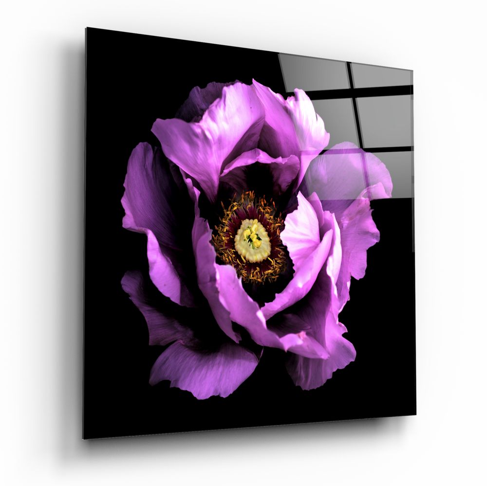 Floral Pink Glass Wall Art | Bed Sava