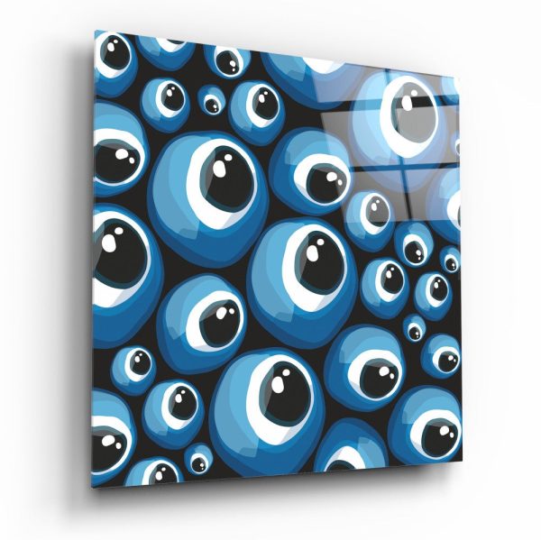 Blue Evil Eye Beads Glass Wall Art | Bed Sava