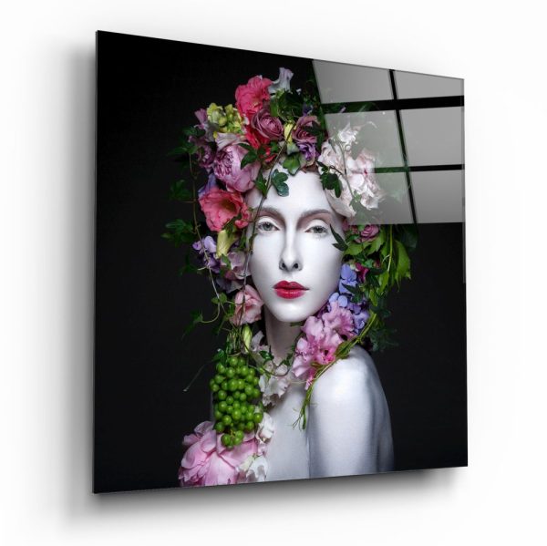 Woman Portrait 2 Glass Wall Art | Bed Sava