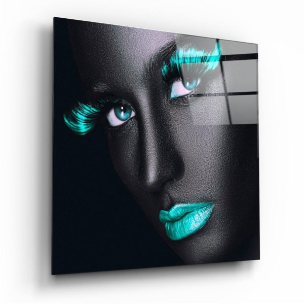 Blue Lashes Glass Wall Art | Bed Sava