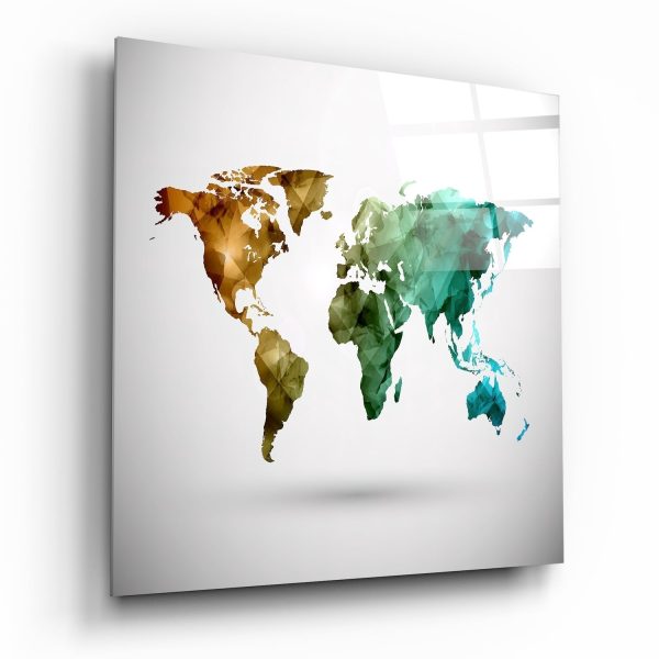 World Map Glass Wall Art | Bed Sava