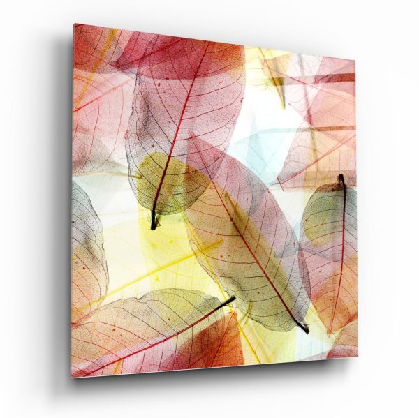 Colorful Leaves Glass Wall Art | Bed Sava