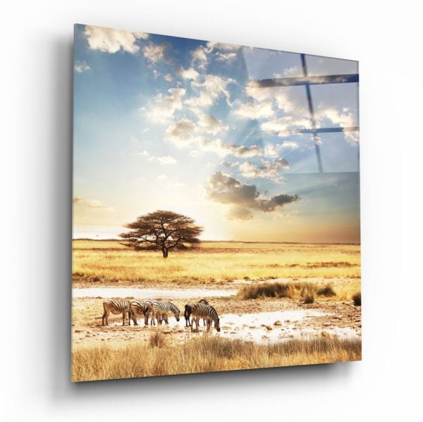 Africa Wide Meadow Glass Wall Art | Bed Sava