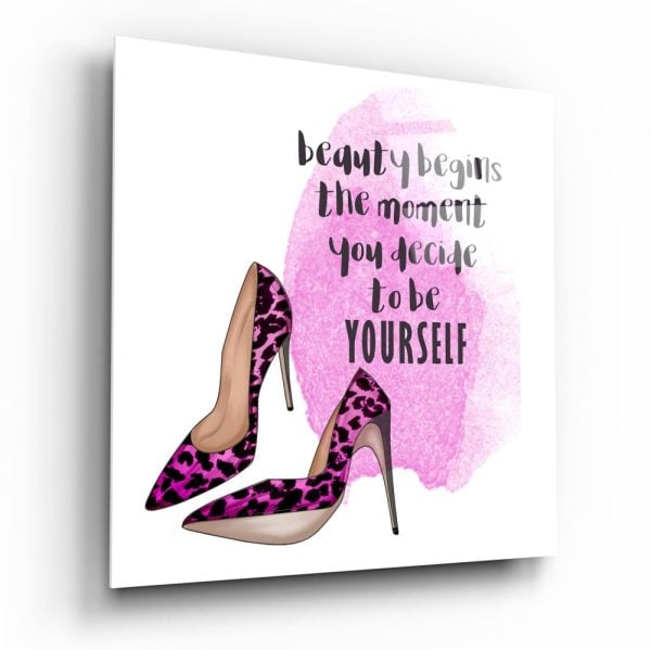 Be Yourself Glass Wall Art | Bed Sava
