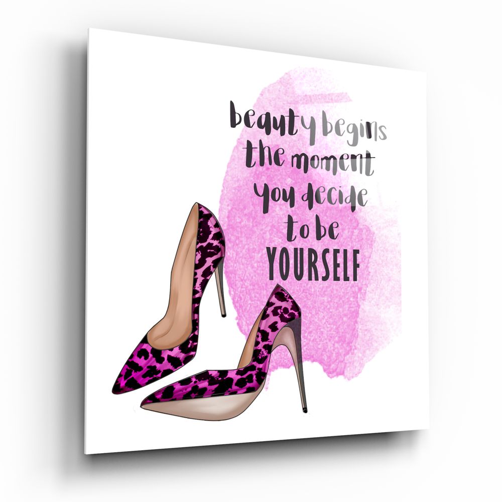 Be Yourself Glass Wall Art | Bed Sava