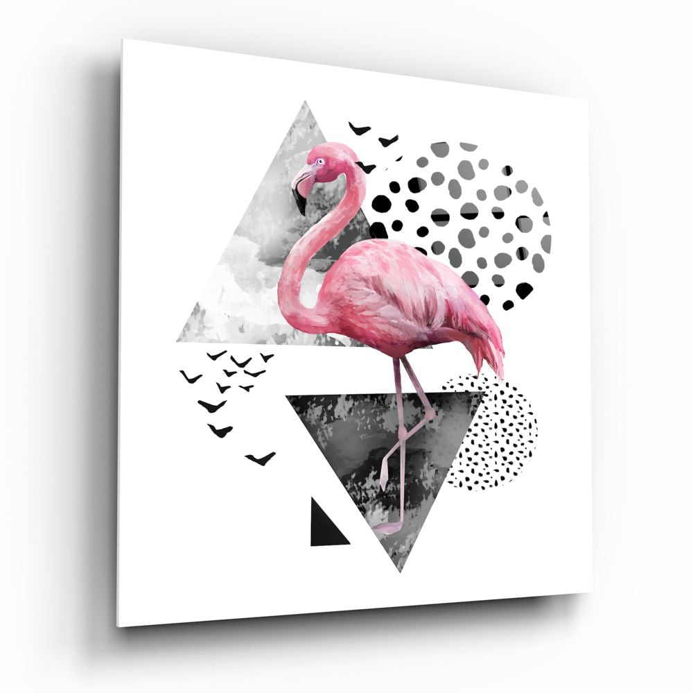 Flamingo Glass Wall Art | Bed Sava