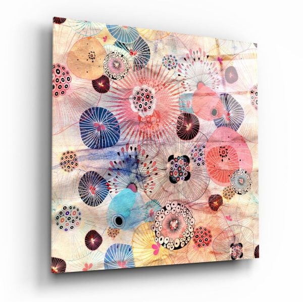 Alternative Flowers Glass Wall Art | Bed Sava
