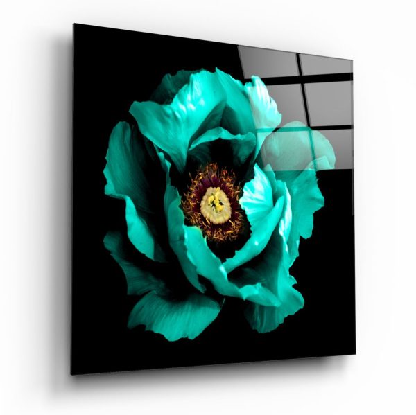 Floral Green Glass Wall Art | Bed Sava