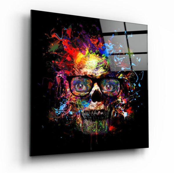 Colored Skull Glass Wall Art | Bed Sava