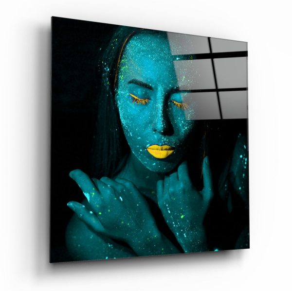 Emerald Woman Glass Wall Art | Bed Sava