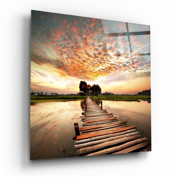 Dock and Landscape Glass Wall Art | Bed Sava