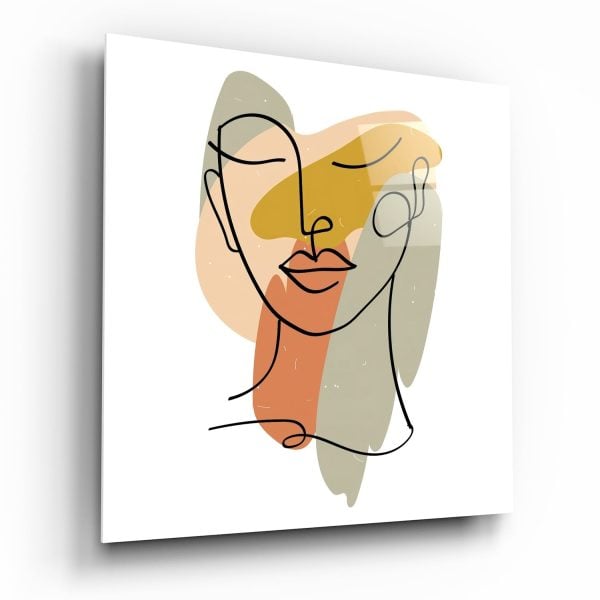 Abstract Lines Glass Wall Art | Bed Sava