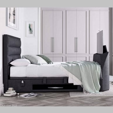 Kaydian Kir TV Bed king 5ft 150x200 cm grey