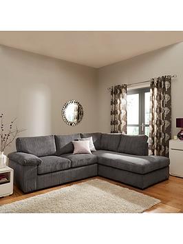 Very Home Amalfi Standard Back Fabric Right Hand Corner Chaise Sofa - Charcoal - Fsc&Reg; Certified