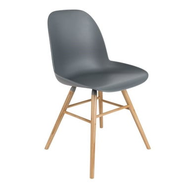 Dark Grey Plastic Pair of 2 Chairs - Albert Kuip