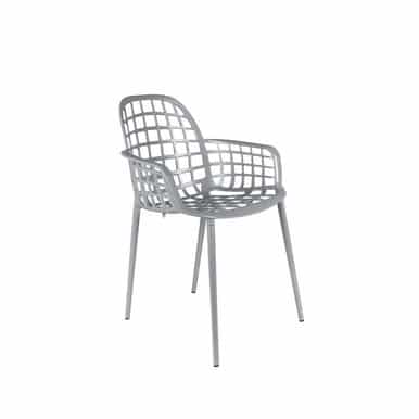 Storm Grey Aluminium Pair of 2 Outdoor Chairs - Albert Kuip