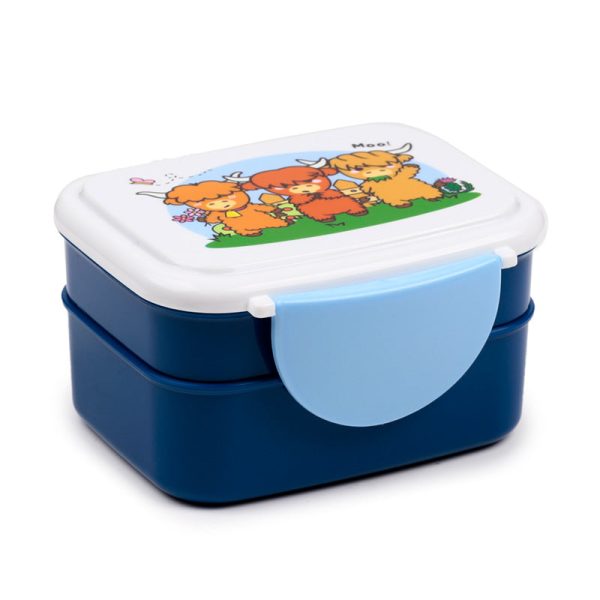 Bento Clip Lock Lunch Box with Cutlery  Adoramals Highland Coo | Bed Sava