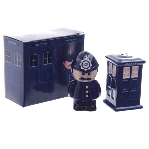 Ceramic Salt  Pepper Set  Policeman  Police Box | Bed Sava