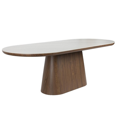 Oval Walnut & Marble Dining Table - Lucerne