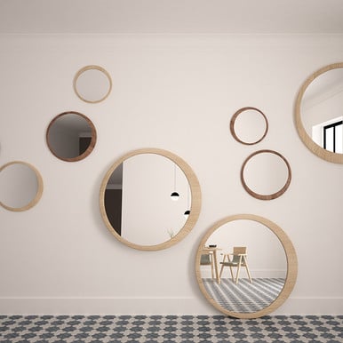 Wewood Solid Oak Mirror Luna diameter 60