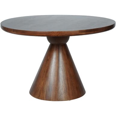 Libra Monterey Round Solid Mango Wood Dining Table Dark Stain 116.5cm – Seats 4 to 6