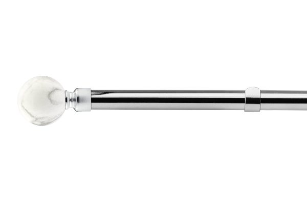 Marble  Extendable Curtain Pole with rings and pair of end finials | Bed Sava