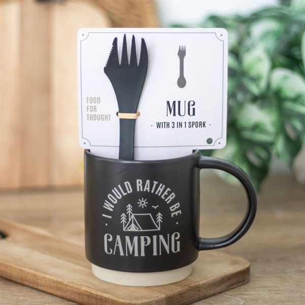I Would Rather Be Camping Mug with 3 in 1 Spork | Bed Sava